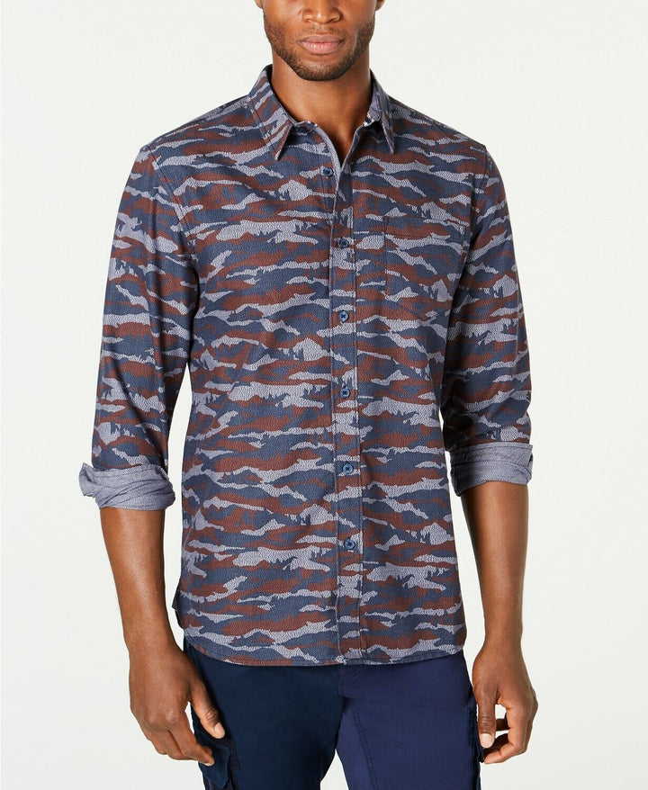 Translation missing: en.American Rag Men's Camo Grindle Shirt Navy Size 2XL