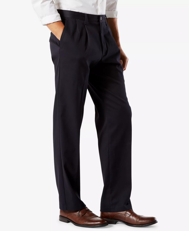 Translation missing: en.Dockers Men's Classic Fit Easy Pleated Khaki Pants, Stretch Flex Navy-33x30