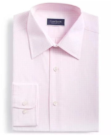 Translation missing: en.Club Room Mens Regular fit Dress Shirt Medium 15-15.5 32/33 Pink Check