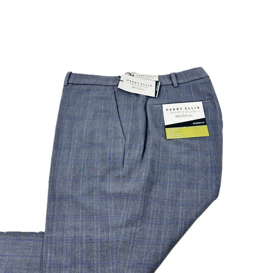 Translation missing: en.Perry Ellis Portfolio Men's Modern-Fit Resolution Dress Pants Mid Grey-34/34