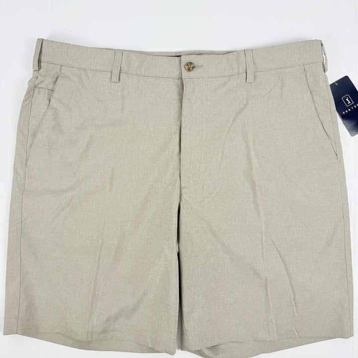 Translation missing: en.PGA TOUR Golf Shorts Khaki Heather Size 40 Flat Front with Active Waistband