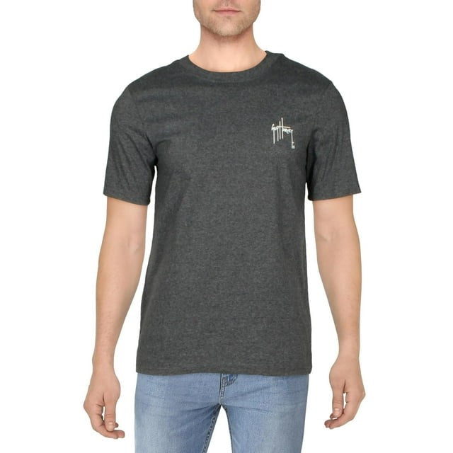 Translation missing: en.Guy Harvey Mens Graphic Crewneck T-Shirt in Charcoal Heather-Medium