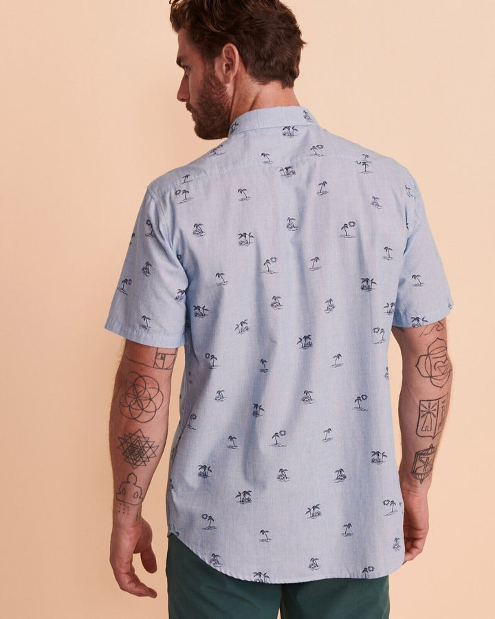 Translation missing: en.Billabong Men's Organic Cotton Sundays Mini Short Sleeve Shirt Mist Blue-Large