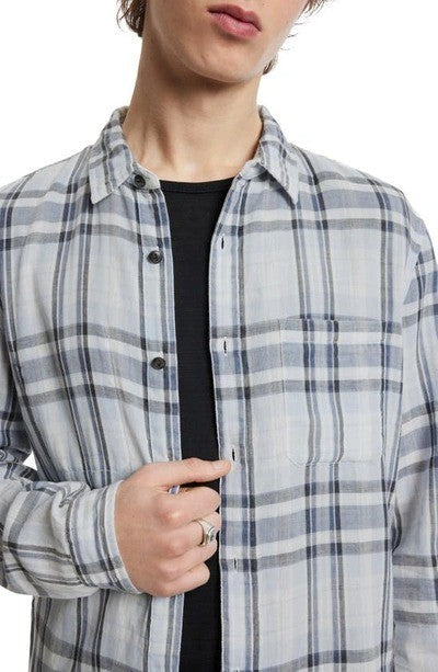 Translation missing: en.John Varvatos Mens Neil Regular Fit Reversible Button-Up Shirt Dusted Blue-2XL