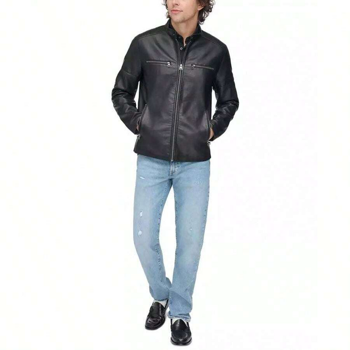 Translation missing: en.Levi's Men's Faux Leather Racer Jacket - Black-Size 2XL