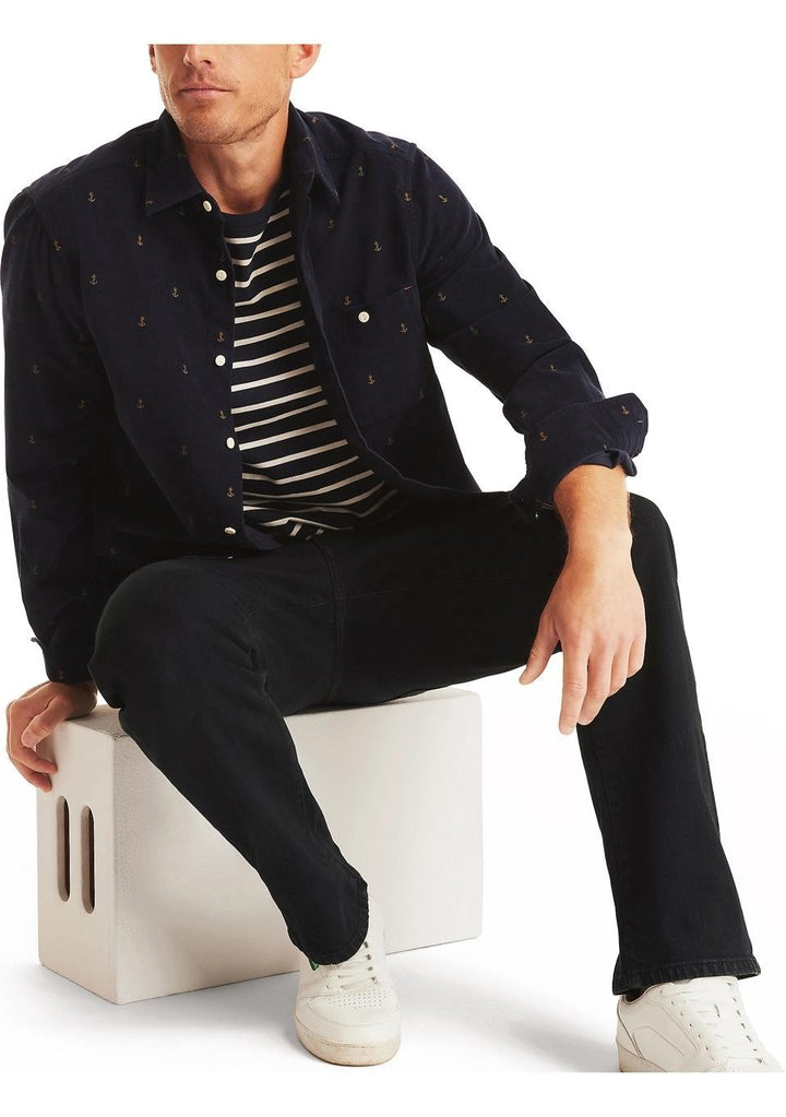 Translation missing: en.Nautica Men's Classic Fit Long Sleeve Corduroy Printed Shirt Navy Seas-Large