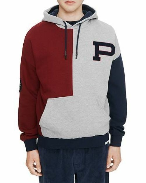 Translation missing: en.Eleven Paris Men's Cotton Color Blocked Embroidered Hoodie Rhubarb Block-Small