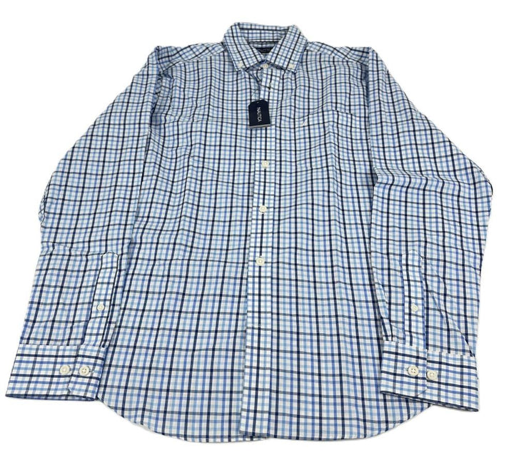 Translation missing: en.Nautica Men's Classic-Fit Plaid Oxford Button-Down Shirt Blue/White-Small