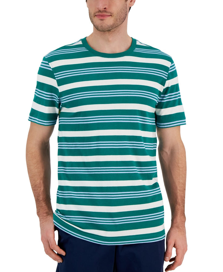 Translation missing: en.Club Room Men's Classic-Fit Double Stripe T-Shirt Shady Glade Green-Large