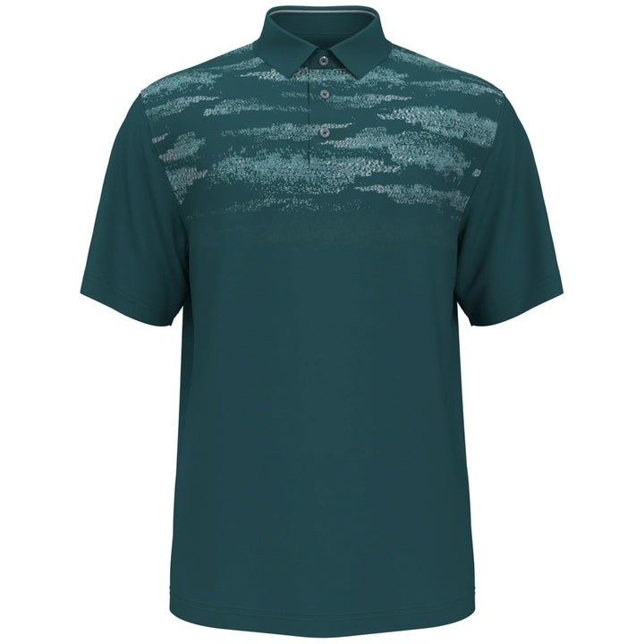 Translation missing: en.PGA Tour Men's Men's Athletic-Fit Terrain Texture Print Golf Polo Green Heron-XL