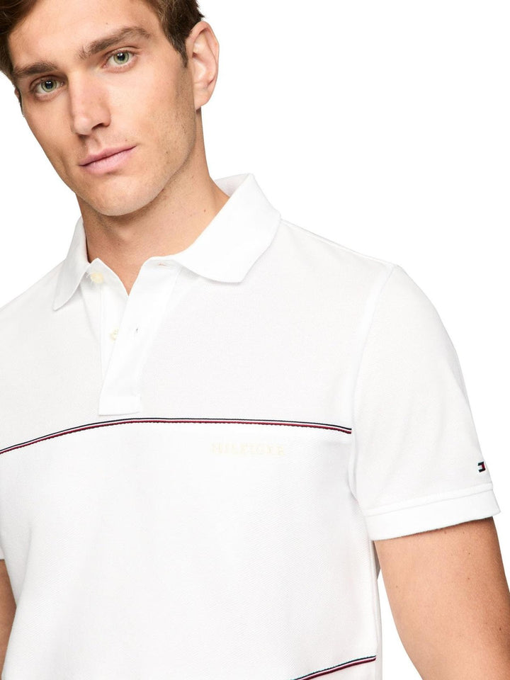 Translation missing: en.Tommy Hilfiger Men's Polo White Size 2XL Global Stripe Blocking Regular Fit