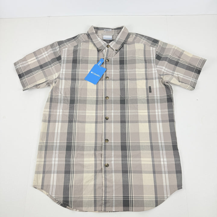 Translation missing: en.Columbia Men's Rapid Rivers II Short Sleeve Plaid Shirt Flint Grey-Size Small