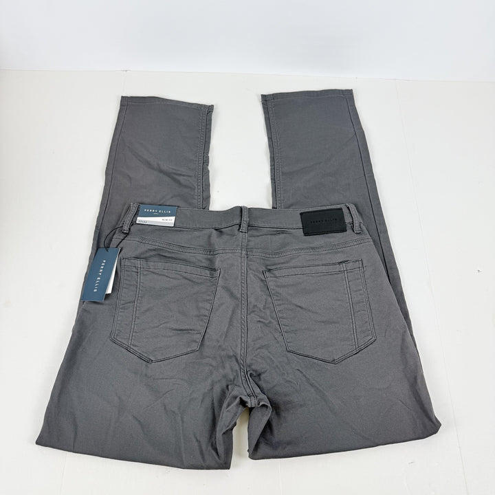 Translation missing: en.Perry Ellis Men's Double-Weave Slim-Fit 5-Pocket Pants Magnet Grey-32x32