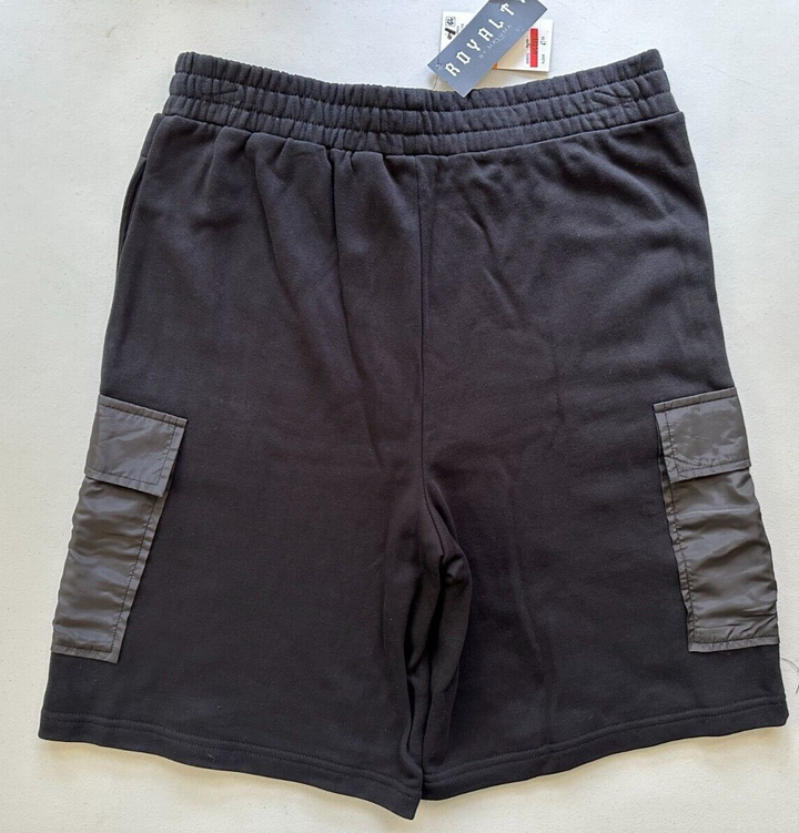 Translation missing: en.Royalty by Maluma Men's Relaxed-Fit Mixed-Media 9-1/2 Utility Shorts Black-2XL