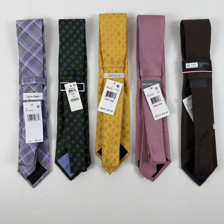 Translation missing: en.Tommy, Calvin Klein, PE, MK Lot of 5 Premium Silk Polyester Ties Assorted-OS