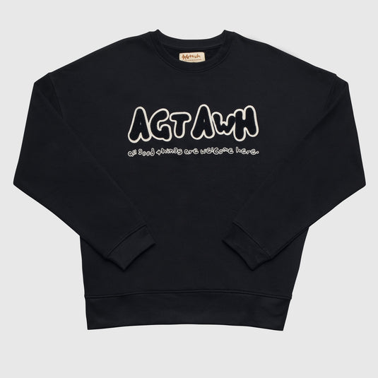 Translation missing: en.AGTAWH All Good Things Sweatshirt Mens Black Cotton French Terry Street Wear-S