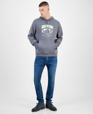 Translation missing: en.Hugo by Hugo Boss Noldetux World Tour Graphic Hoodie Med Gray-Size Large