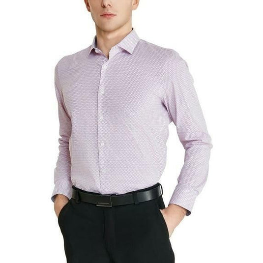 Translation missing: en.Tallia Men's Slim-Fit Geo-Link Dress Shirt - Orchid Pink -15-15.5 32/33