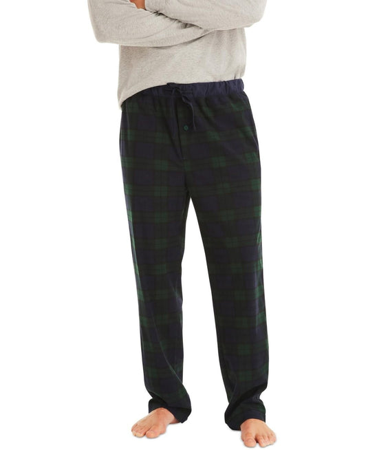 Translation missing: en.Nautica Men's Classic-Fit Plaid Fleece Pajama Pants - Emraldyard Green-Small