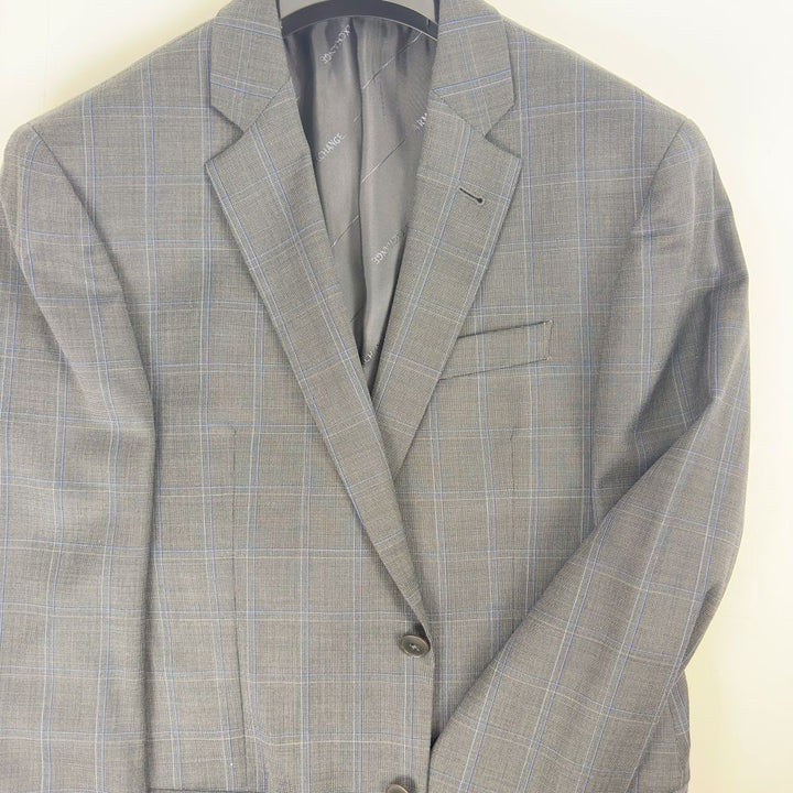 Translation missing: en.AX Armani Exchange Men's Modern-Fit Wool Plaid Blazer in Grey/Blue-38R