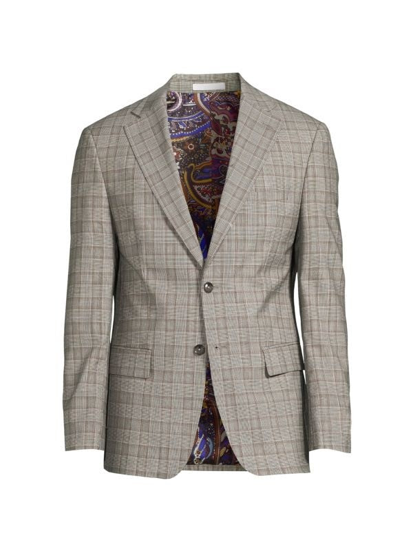 Translation missing: en.Tallia Verdello Men's Slim-Fit Wool Blend Suit Separate Jacket Cream/Brown-40R
