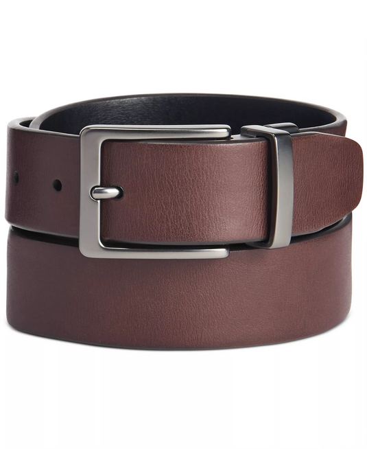 Translation missing: en.Original Penguin Men's Faux Leather Antique-Look Reversible Belt - Brown-30