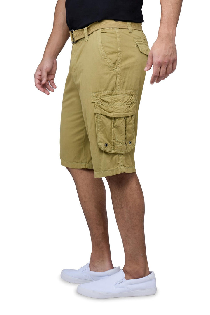 Translation missing: en.RAW X Men's Belted Classic Fit 12.5" Cotton Cargo Shorts Khaki Color-Size 40