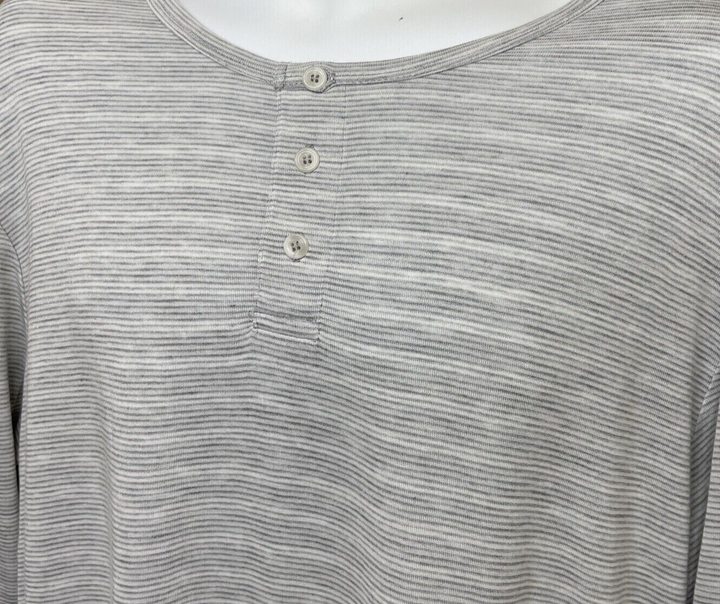 Translation missing: en.Magaschoni Man Lt Gray Long Sleeve Henley Casual Shirt Soft-Size XL