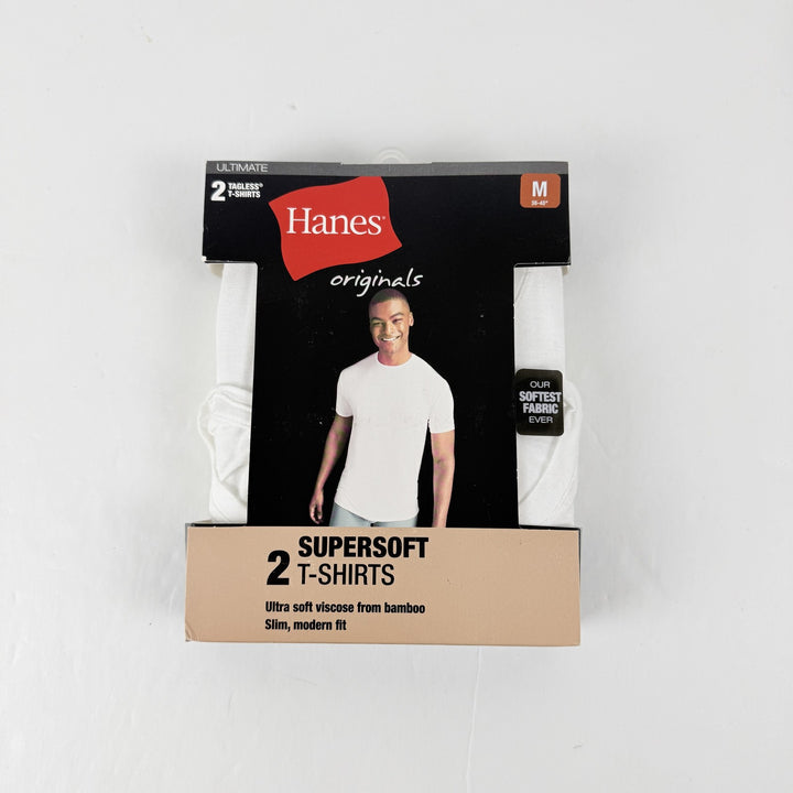 Translation missing: en.Hanes Originals Ultimate Men's T-Shirts, White, 2PK  SuperSoft Crewneck -Medium