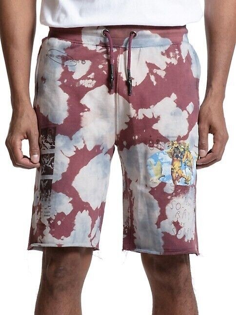 Translation missing: en.PRPS Men's All Cotton Cosmo Dyed French Terry Shorts in Multi-Size Medium