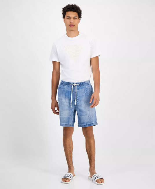 Translation missing: en.Guess Men's Orion Denim 7-1/2" Shorts Size 34 Chance Blue All Cotton Drawstring