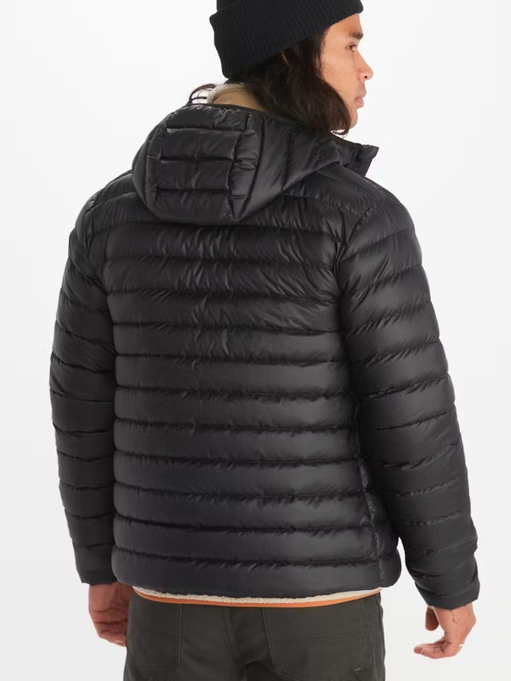 Translation missing: en.Marmot Men's Down Filled Highlander Hooded Puffer Jacket in Black - 2XL