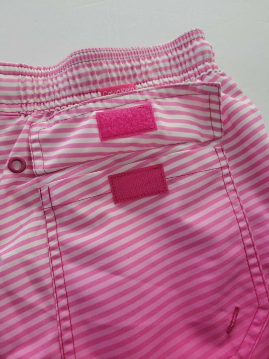 Translation missing: en.Calvin Klein Men's Quick-Dry Uv 50+ Ombre Stripe 7" Swim Trunks Rosebud-2XL
