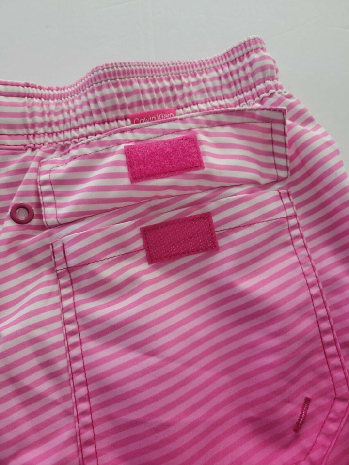 Translation missing: en.Calvin Klein Men's Quick-Dry Uv 50+ Ombre Stripe 7" Swim Trunks Rosebud-2XL
