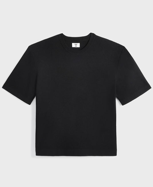 Translation missing: en.Mode of One Sweater Deep Black Size Medium Relax-Fit Short-Sleeve Crewneck Mens