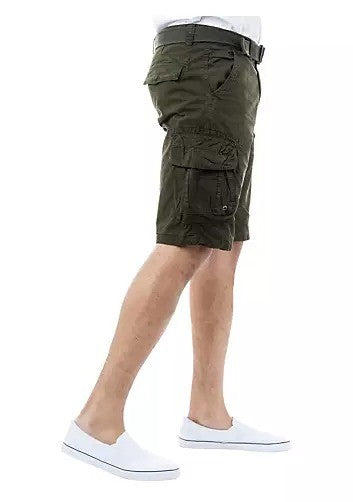 Translation missing: en.RAW X Men's Belted Classic Fit 12.5" Cotton Cargo Shorts Olive-52W