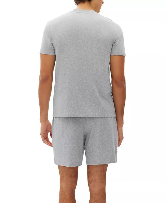 Translation missing: en.Gap Men's 2-Pc. Heathered Henley Shirt &amp; Shorts Pajama Set Heather Gray-Large