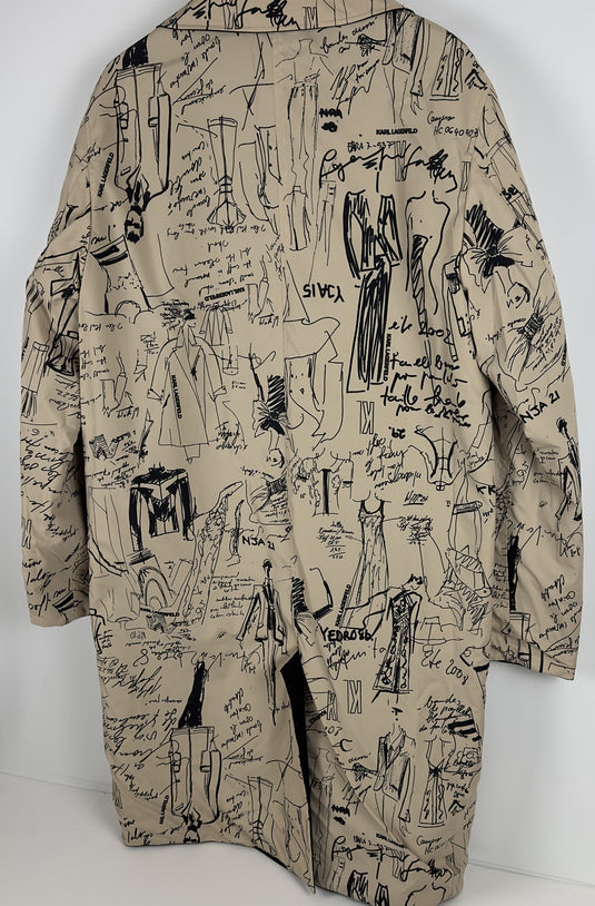 Translation missing: en.Karl Lagerfeld Mens Limited Edition Slim Fit Reversible Trench Coat Black-Medium