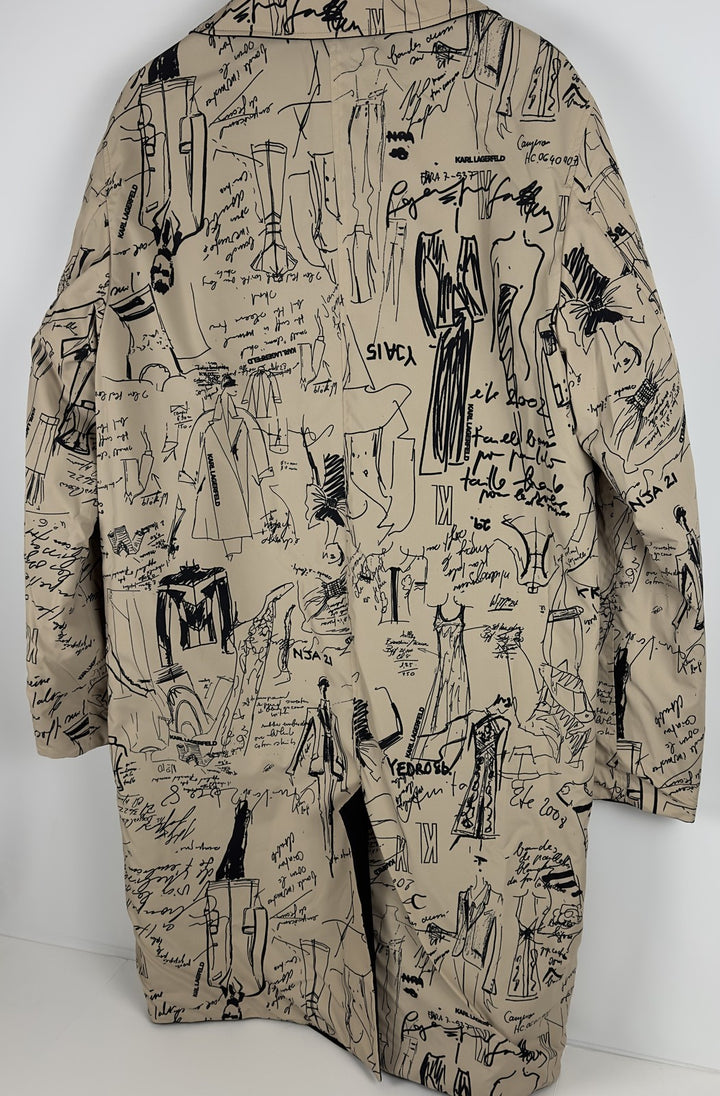 Translation missing: en.Karl Lagerfeld Mens Limited Edition Slim Fit Reversible Trench Coat Black-Medium