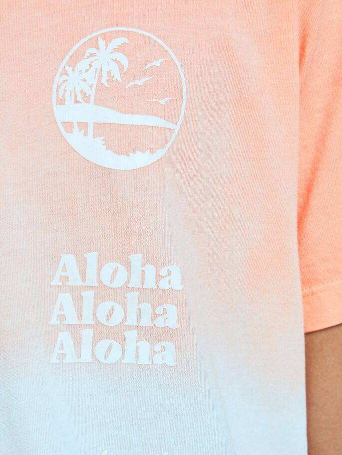 Translation missing: en.Jack &amp; Jones Men's Joralooha Oversized Fit Dip Dye Crewneck Tee Coral-Large