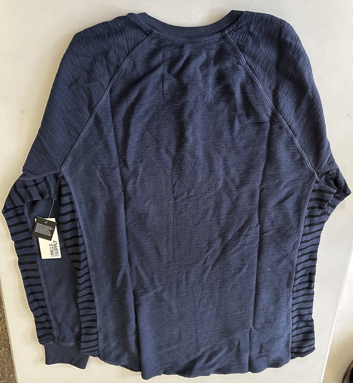 Translation missing: en.Mills Supply Mens Point Sur Long Sleeve Henley in Mood Indigo Blue-XL