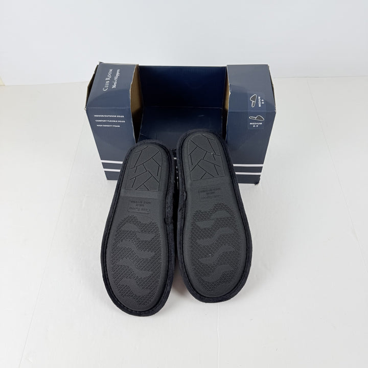 Translation missing: en.Club Room Eden Barn Plaid Comfort Soles Hoodback Slippers Red Multi-Medium 8-9