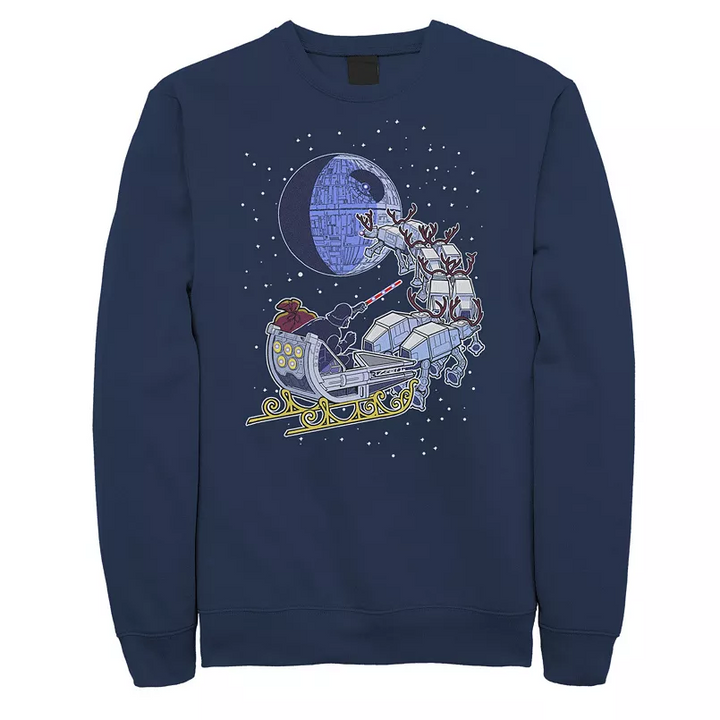 Translation missing: en.Zuni Men's Star Wars Vader Sleigh Crew Fleece Pullover Sweatshirt Navy-XL