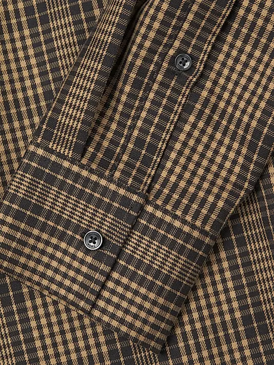 Translation missing: en.Michael Kors Men's Mini Thames Checked Cotton Button-Down Shirt Brown-Large