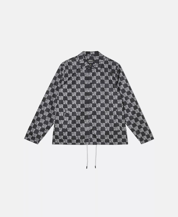 Translation missing: en.WeSC Men's Coach Wasted Youth Printed Jacket in Black-Size Large