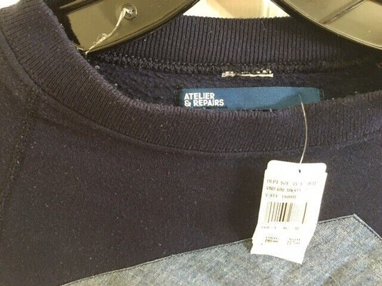 Translation missing: en.Atelier And Repairs Patch Front Sweatshirt Navy-Size Medium