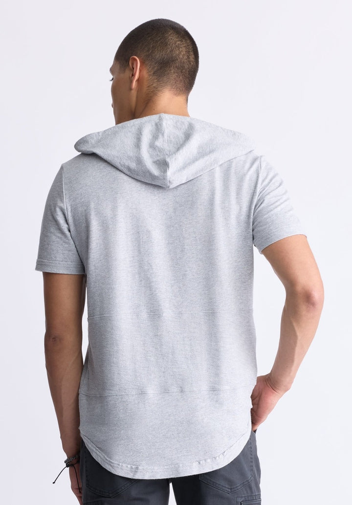 Translation missing: en.Buffalo David Men's Cotton Katoni Hooded T-Shirt - Heather Grey-Medium