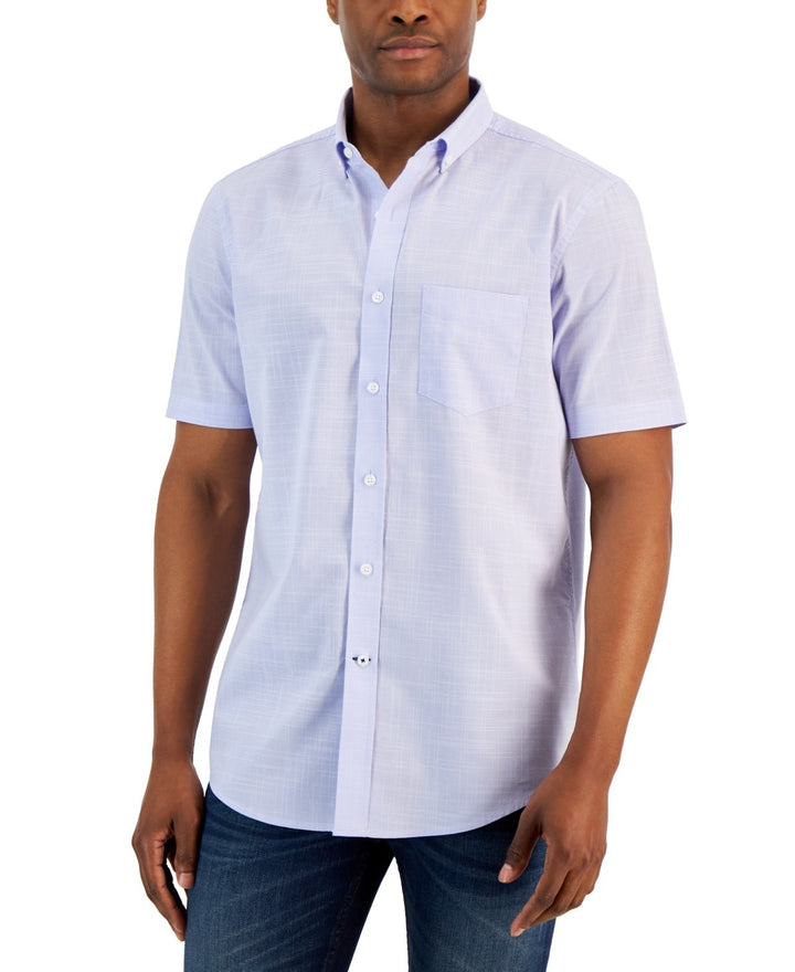 Translation missing: en.Club Room Men's Texture Check Stretch Cotton Shirt Fresh Orchid-Small