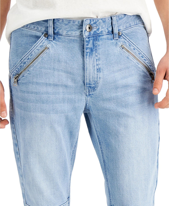 Translation missing: en.International Concepts Men's Light Washed Skinny-Fit Jeans Cropped Leg-40/32