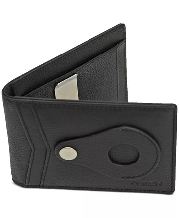 Translation missing: en.ITech Men's Pebble Leather Bi-Fold Wallet &amp; Money Clip - Black 4.5"x3"x0.37"